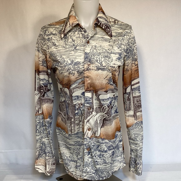 Pinwinnie Tops - Vintage 70’s  Disco Shirt Women’s Unisex size Medium By Pinwinnie